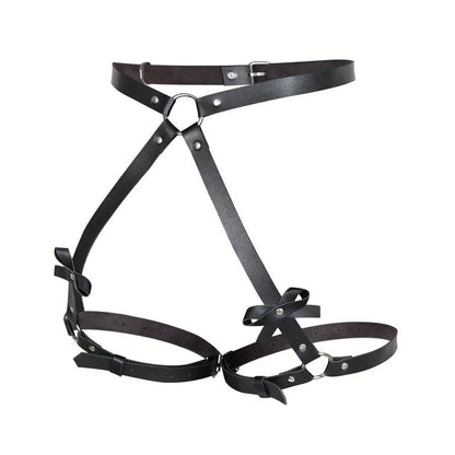 Adult Sex Toys For Women Leather Garter Lingerie Crotchless Erotic Leg Rings Harness Kit Leg Ring Handcuff Set Porn Restraints
