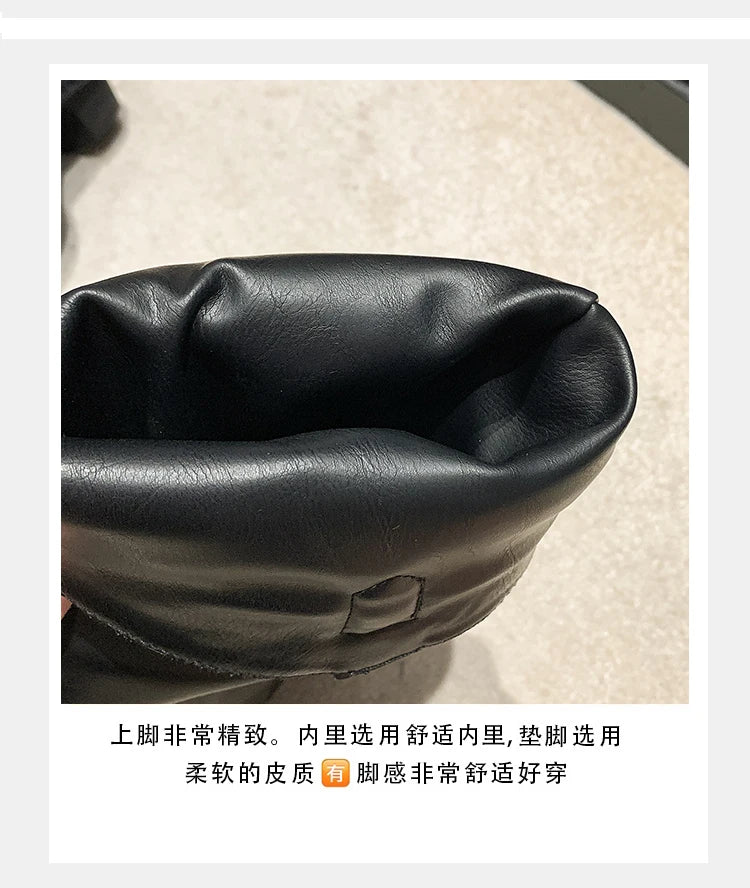 Winter Shoes Woman Thigh High Boots Fashion Back Zippers Long Knight Booties Ladies Thick Sole Girl Shoes