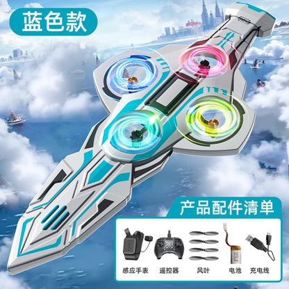 New Remote Flying Sword Interactive Flying Sword Drone With 1 Batteries 6-Axis Gyro Stabilizer Easy To Fly  For Beginners Adults