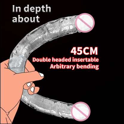 45cm double-headed realistic long dildo, suitable for lesbian couples, gay men, and adults as a sex toy or anal toy