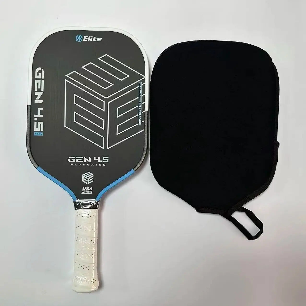 Elite Pickleball Paddle - Carbon Fiber Structure Cold Pressed Anti-Slip Grip PP Honeycomb Core High Strength Friction Durable Ed