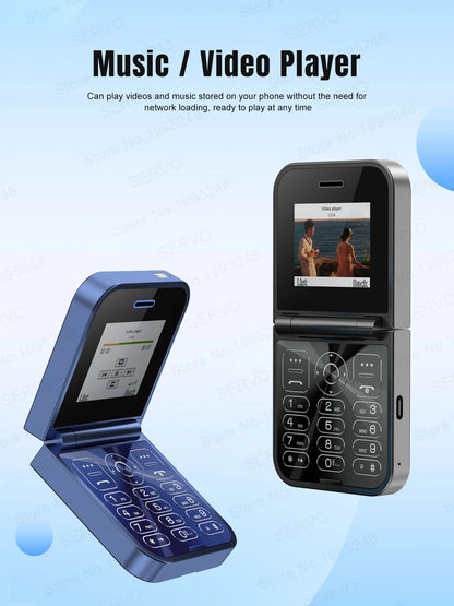 SERVO F15 Mini Small Flip Mobile Phone 2 SIM Standby Speed Dial Magic Voice Flashlight Call Recording 2G GSM Cute Fold Cellphone