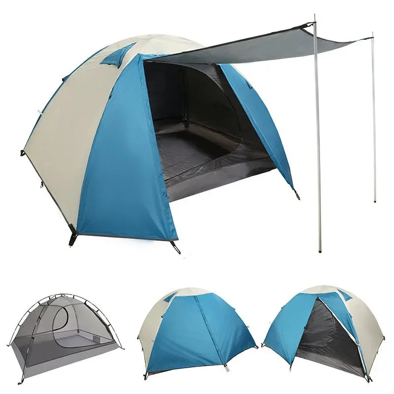 Outdoor Camping, Double Deck, Rainstorm Proof, Wind Proof, Thickened Climbing, Super Light, Hand In Hand, Camping Tent