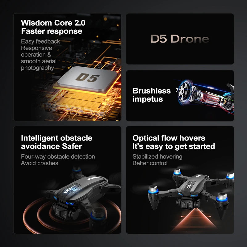 Xiaomi D5 Drone 8K Aerial HD Dual Camera Photography Intelligent Obstacle Avoidance Brushless Power 5G WIFI GPS Return Drone