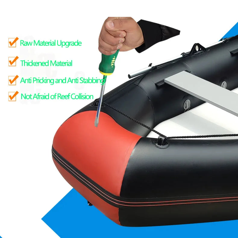 New 1.75~3.6m Inflatable Fishing Boat PVC 0.7mm Thickened Kayak Canoe Boat Sea Drifting Boat Rubber  2~6 People Drifting Boats