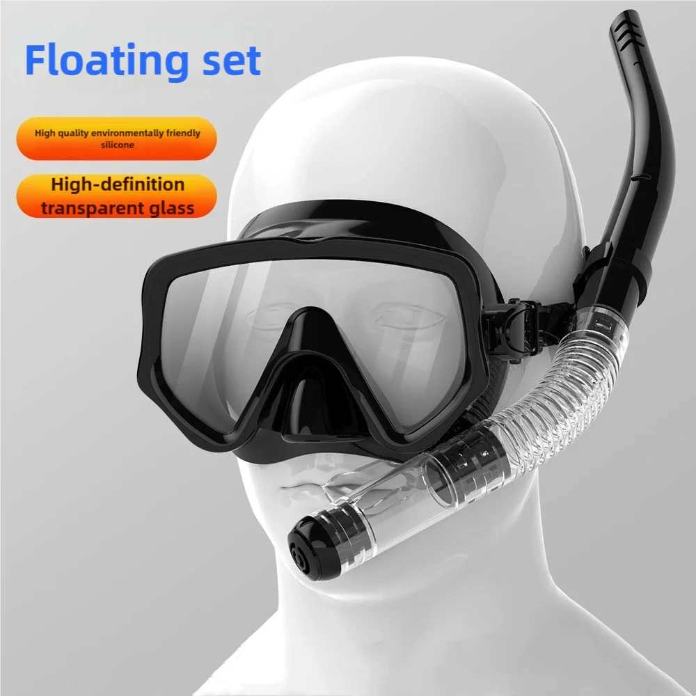 Diving Mask Snorkel Set For Adults Tempered Glass Scuba Professional Panoramic Snorkeling Gear Swimming Training Snorkel Kit