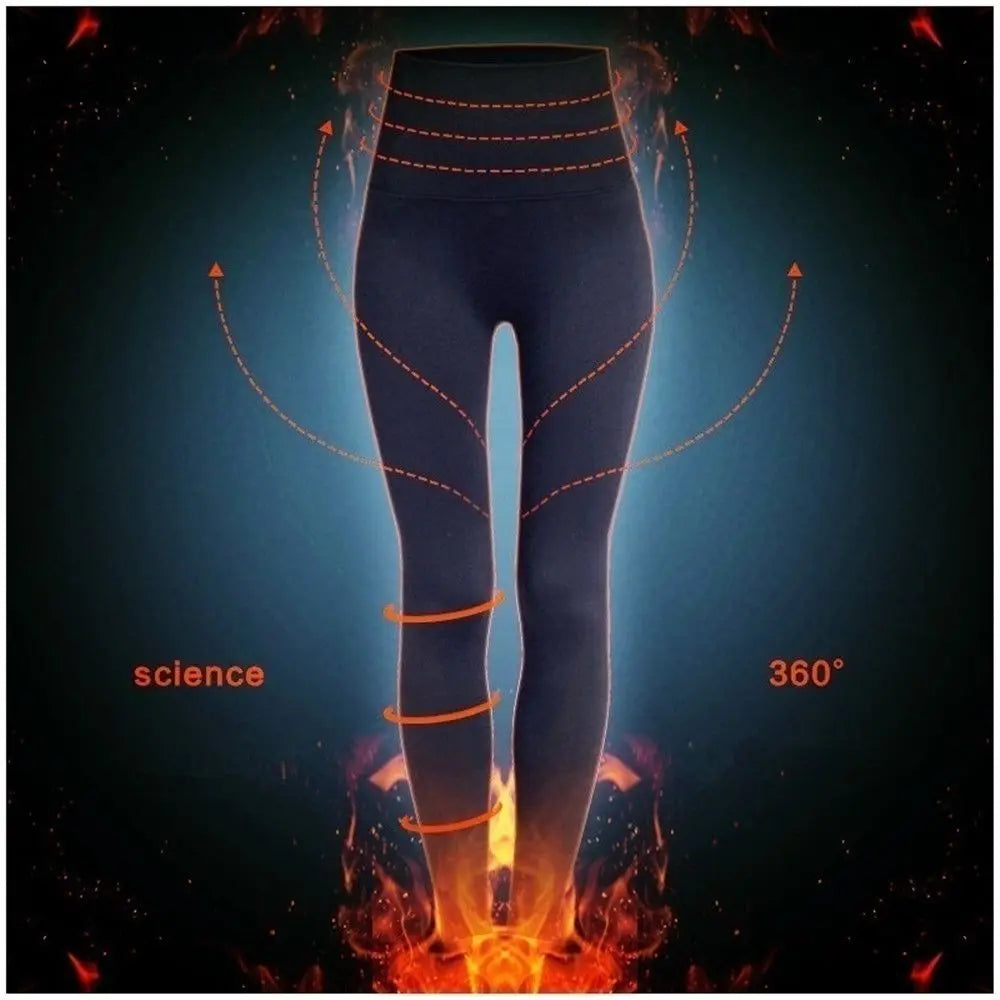 Women Winter Thermal Warm Velvet Thick Pantyhose Fluff Lined Stretch Slim Leggings Pants Ankle-Length