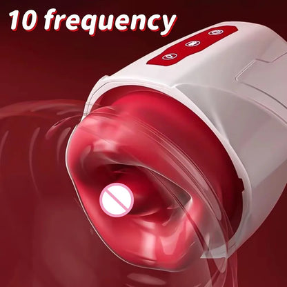 Vibrator Adult Sex Toys for Women Mouth Shaped Sucking Vibrator Licking Nipples Anal Clit Sucker Vibration