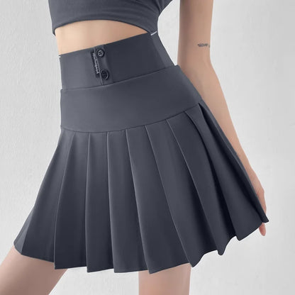 Mini Skirt Women Spring and Summer Original Letter Embroidery Elastic Waist Pleated Skirt A-line Skirt White Black