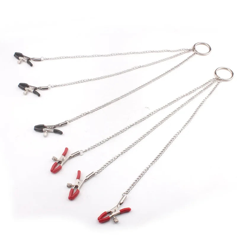 Adult Games Sexy Toys For Women Couples BDSM Bondage Fetish Collar Chain Collars Nipple Clamps Vagina Clitoris Sex Products 18+