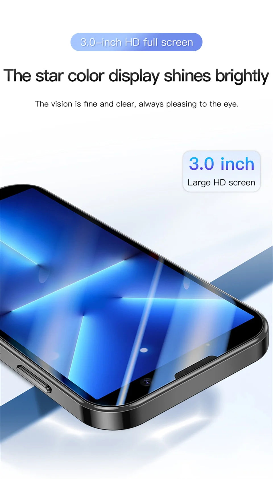 With 2Pcs DIY Stickers New XS18 Pro 2GB RAM 16GB ROM Android 9.0 Face Recognition Dual SIM Dual Standby 3G 3.0" Smartphone