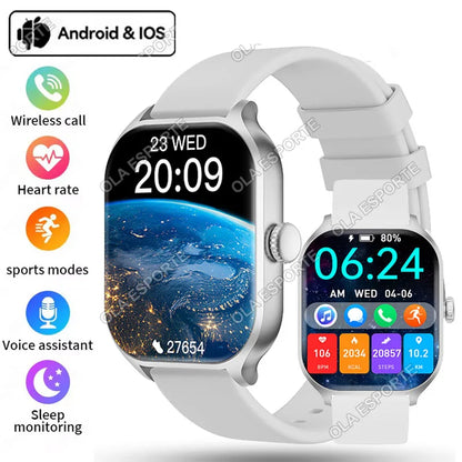 Sports Smart Watch Fitness Clock Health Monitor Waterproof Smartwatch Wireless Bluetooth Call Watches Men Women Smartwatch 2025