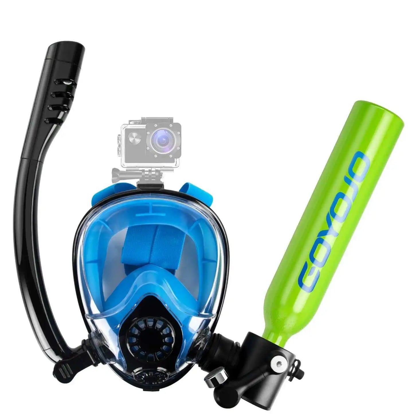 Mini Scuba Tank and Snorkel Mask Combo, 0.5L Scuba Gear with 6-10 Mins of Underwater Breathing, Underwater Breath System