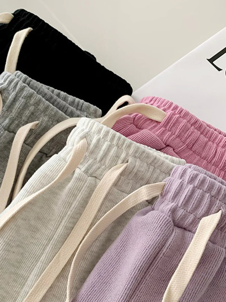 2026 Summer Shorts Women Elasticity Lovely Girls Korean Style Sweet Students Harajuku Simple Pure Gray Trousers Female New