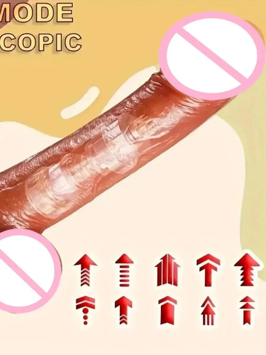 Dildo Vibrante Intelligente con Riscaldamento e 10 Modalità di Vibrazione, Realistico in Silicone, Stimolatore Punto G con Telec