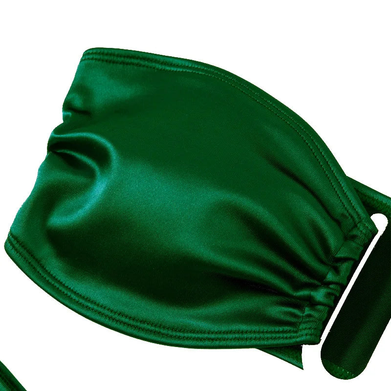 High Waist Swimsuit Women Push Up Beachwear Sexy Bandeau Bathing Suit Maillot De Bain Femme Bikini Summer Swimwear Women