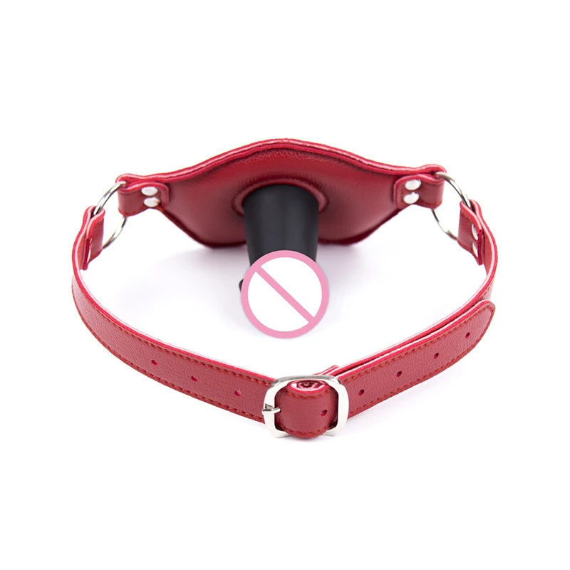 Adult Sex Products Silicone Dildos Gag  Leather Harness Open Mouth Gag Bondage BDSM Sex Toys for Couple Adult Games Erotic Toys