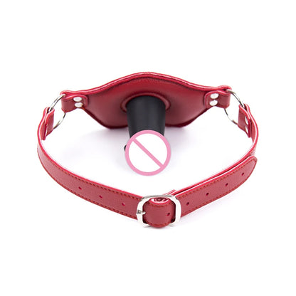 Adult Sex Products Silicone Dildos Gag  Leather Harness Open Mouth Gag Bondage BDSM Sex Toys for Couple Adult Games Erotic Toys