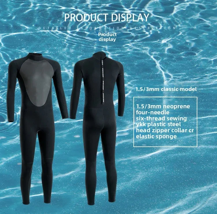 2025 Wetsuit Men's Warm and Cold 3/5mm Wet Winter Swimming One-piece Snorkeling Sun Protection Surf Suit Women's Wetsuit