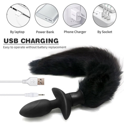 Remote Control Rotating Soft Silicone Tail Anal Plug Prostatic Stimulator Sexy Fox Butt Plug Tail Anal Toys For Women Adult Shop