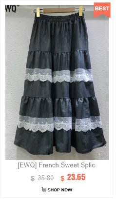 [EWQ]Japan Style Polka Dots Knitted High Waist Skirt Women's 2025 New Autumn Winter Oofice Lady Elastic A-line Pleated Midiskirt