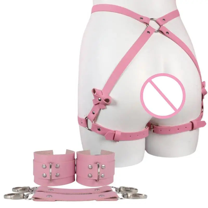 Sex Restraints Bondage Toys PU Leather Adjustable Waist Strap Adult Games Sex Toys For Men Women Sex Bondage Toys