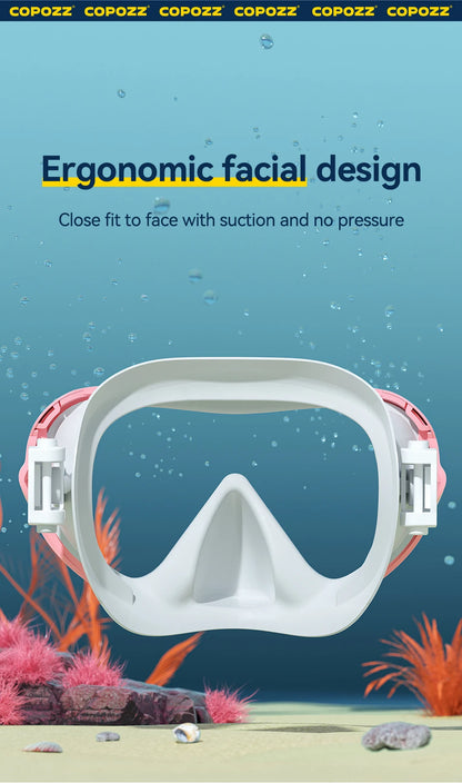 COPOZZ Professional  Diving Mask Full Vision Mask Underwater Snorkel Mask Set Swimming Snorkel HD Anti Fog Diving Equipment