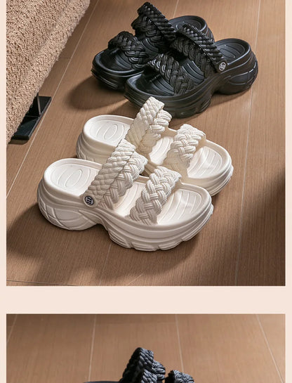 Comwarm Fashion Women's Slippers Platform Outdoor Female Slides Slip On Concise Slides EVA Soft Sole Comfortable Women's Sandals