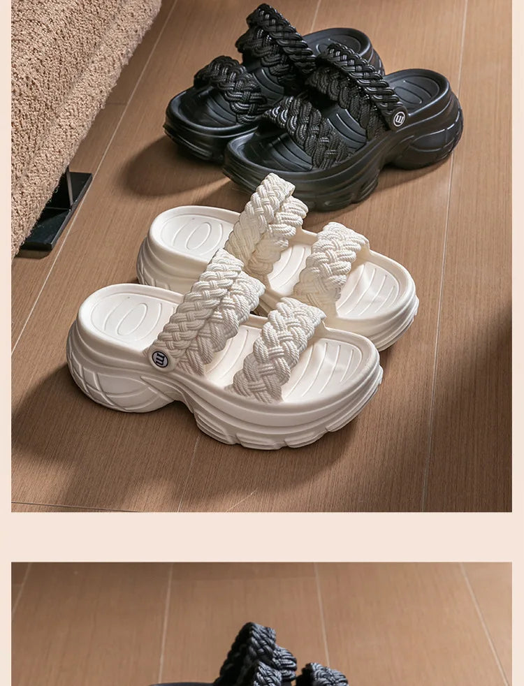 Comwarm Fashion Women's Slippers Platform Outdoor Female Slides Slip On Concise Slides EVA Soft Sole Comfortable Women's Sandals