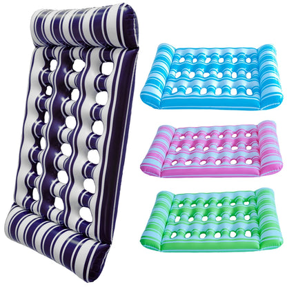 Inflatable Water Sleeping Bed PVC Floating Lounger Air Mattress Foldable Swimming Pool Air Mattress for Swimming Pool Party