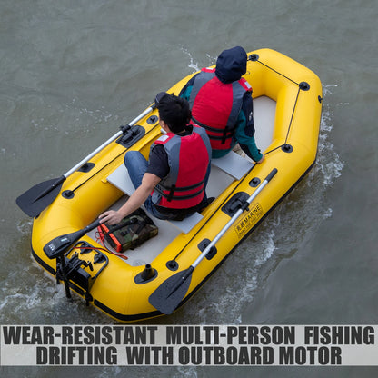 KOETSU Inflatable Kayak Fishing Boat: Bright Yellow 2-Person Drift Craft for Anglers