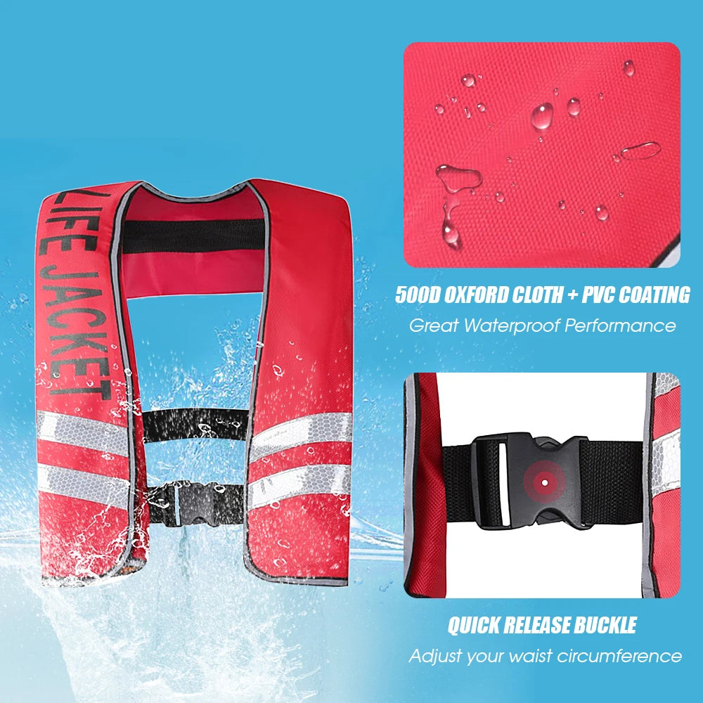 Auto Inflatable Adults Life Jacket Life Vest Safety Float Suit for Water Sports Kayak Fishing Surfing Canoeing Survival Jacket