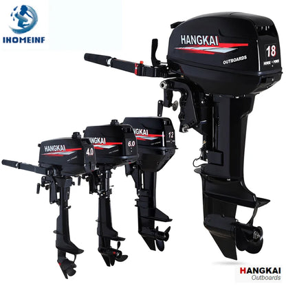 IHOMEINF Powerful 4.0HP-18.0HP Petrol Marine Motor Boat  Engine for the 2.3M-4.6M Assault Boat Canoe Outboards Propeller