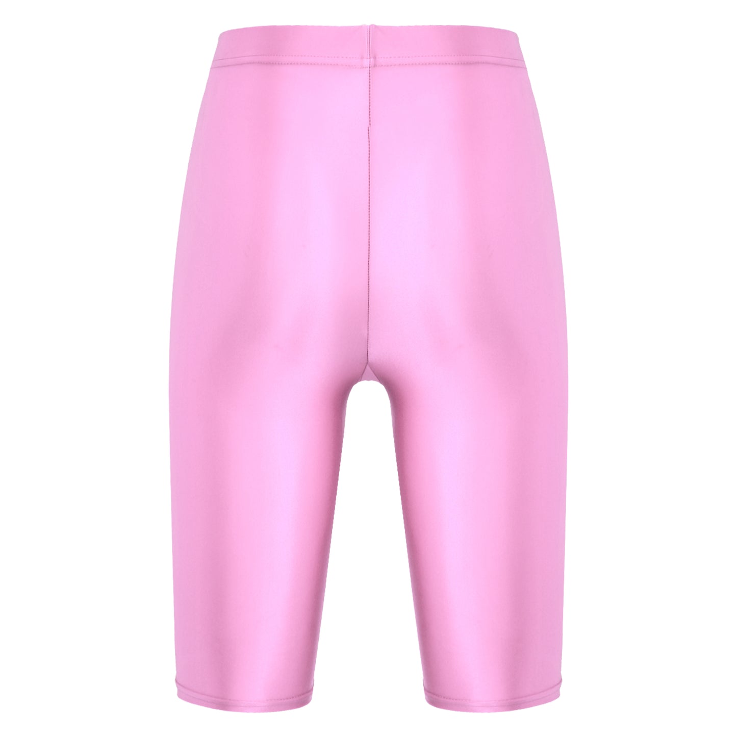 Women Glossy Shorts High Waist Fitness Short Leggings Oil Shiny Knee-Length Tights Swimming Trunks Female Workout Sports Bottoms