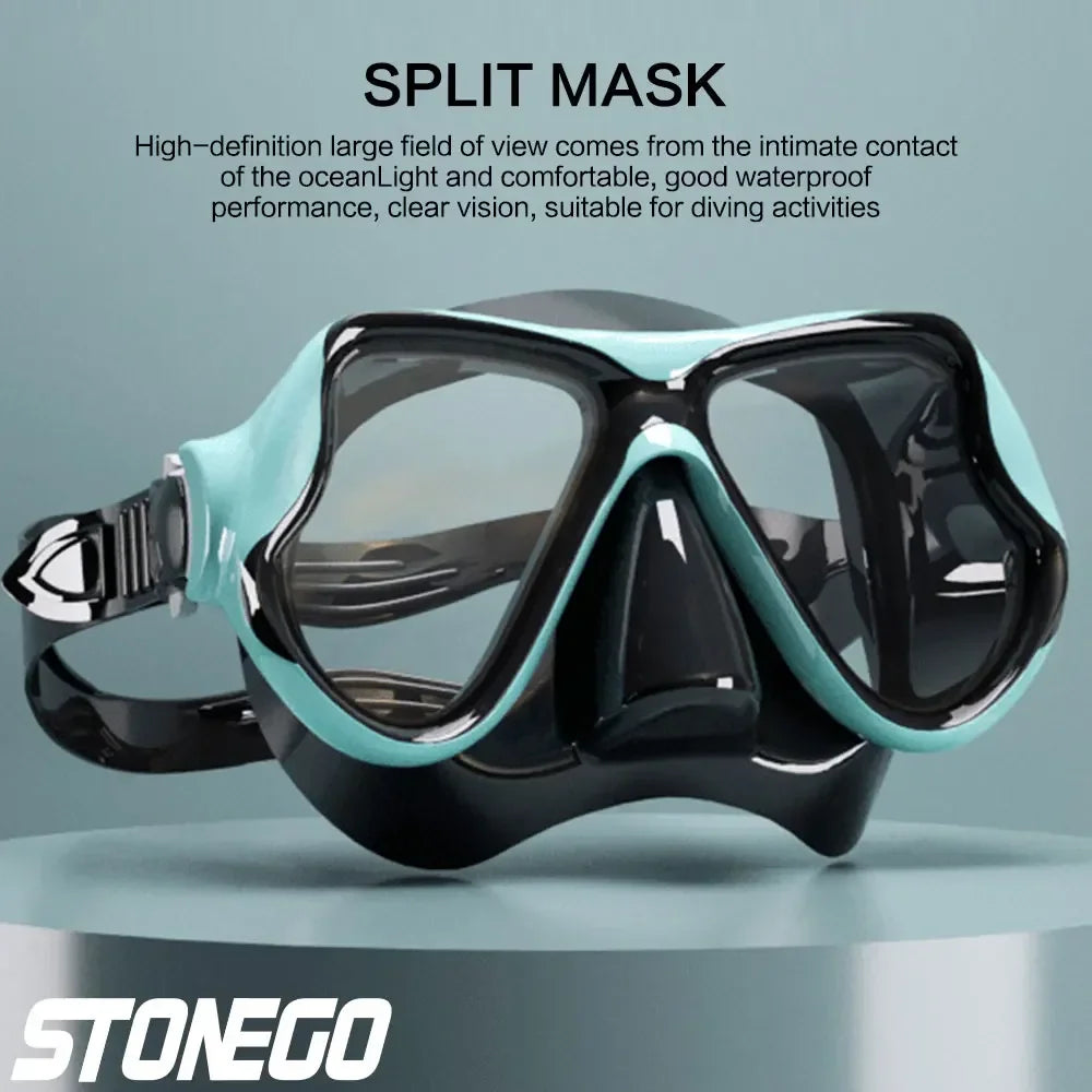 Snorkeling Gear Diving Mask Snorkel Set Full Face Silicone Large Frame Dry Snorkel for Water Sports