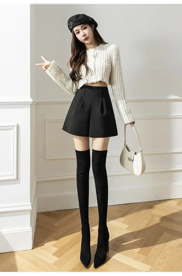 Design-sensing Suits and Shorts Women Slim and High-waisted A-line Boot Pants Versatile Casual Pants