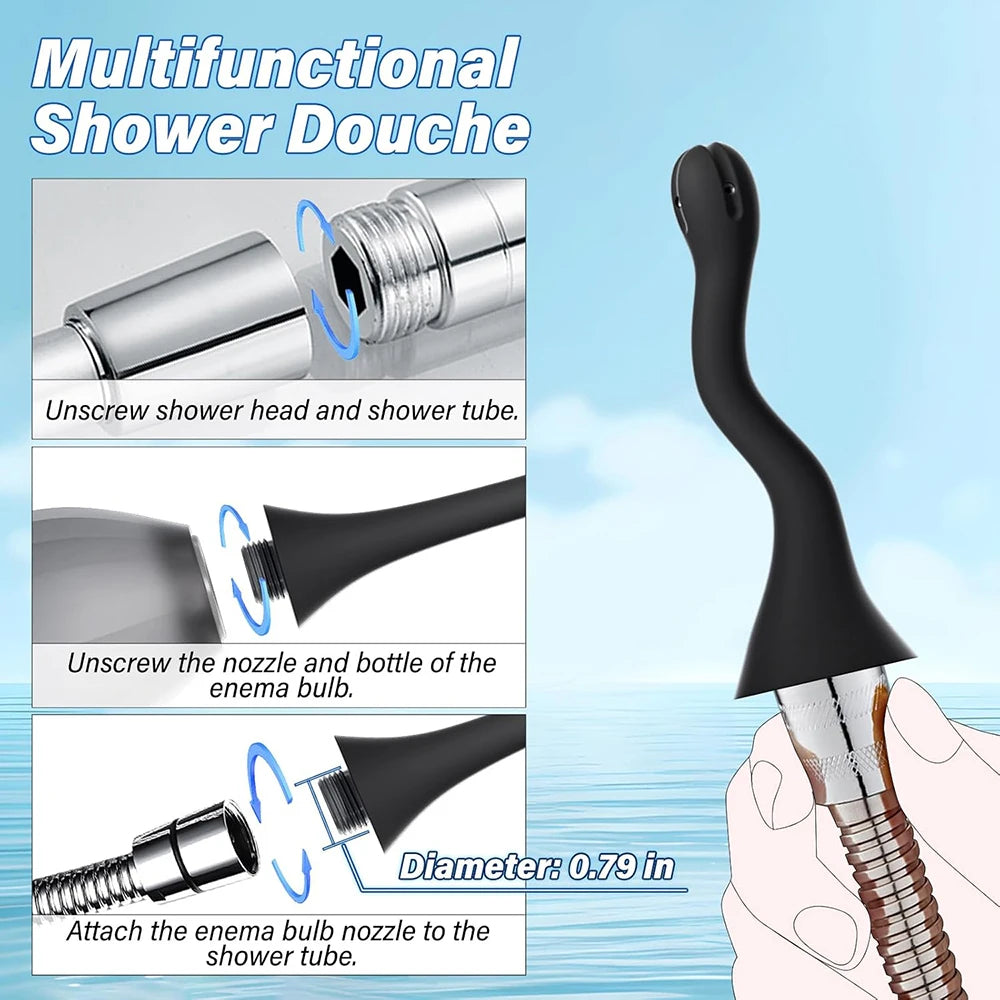 Sex Adult Products Cleaning Container Masturbator Anal Shower Vagina Cleaner Douche Anal Cleaner for Men Women Enema Bulb Device