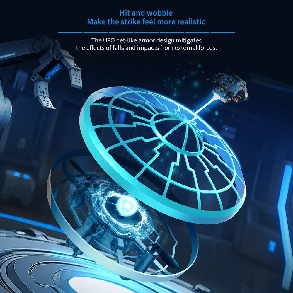 Hovering UFO Drone With Hand Gesture Control 2025 Infrared Induction Flying Saucer For Kids Easy Auto-Hover Mini RC Airplane Toy