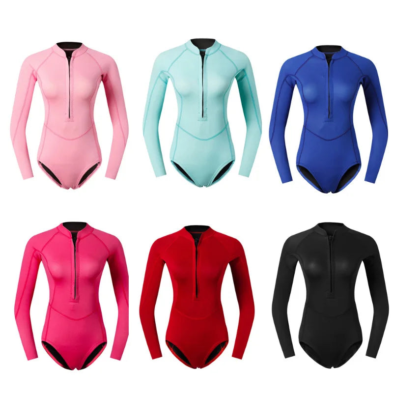 2MM Neoprene Snorkeling Wetsuits Spearfishing Surfing Diving Suit Bathing Swimwears Women Keep Warm Scuba Water Sport Equipment