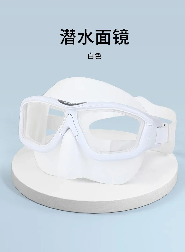 Professional Anti-fog HD Large Frame Diving Goggles Full Face Snorkeling Mask Freediving Scuba Equipment