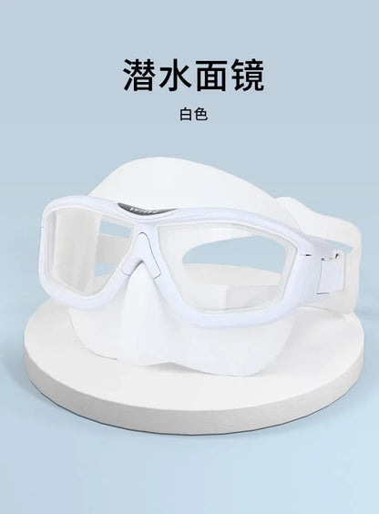 Professional Anti-fog HD Large Frame Diving Goggles Full Face Snorkeling Mask Freediving Scuba Equipment