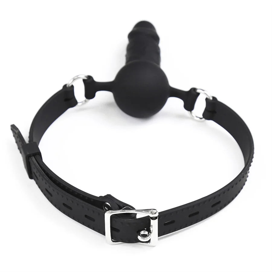 Adult Games Silicone Dildo Mouth Gag Bondage Gear Restraints Strapon Dildo Head Strap Mouth Plug Oral Sex Toys For Couples