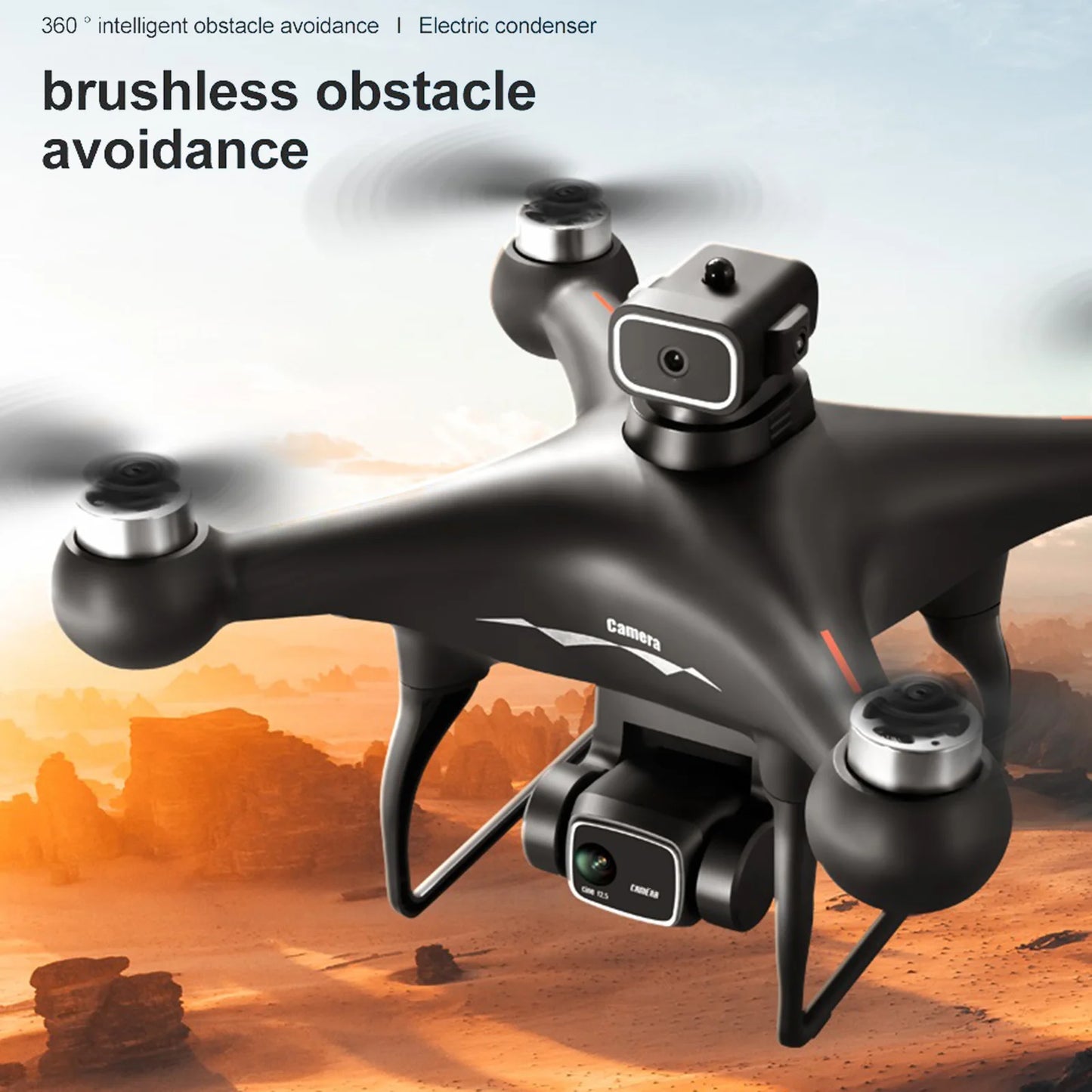 Remote Control Drone 4K Dual Camera Obstacle Avoidance Brushless Motor RC Quadcopter Drone with Storage Bag for Kids Adults