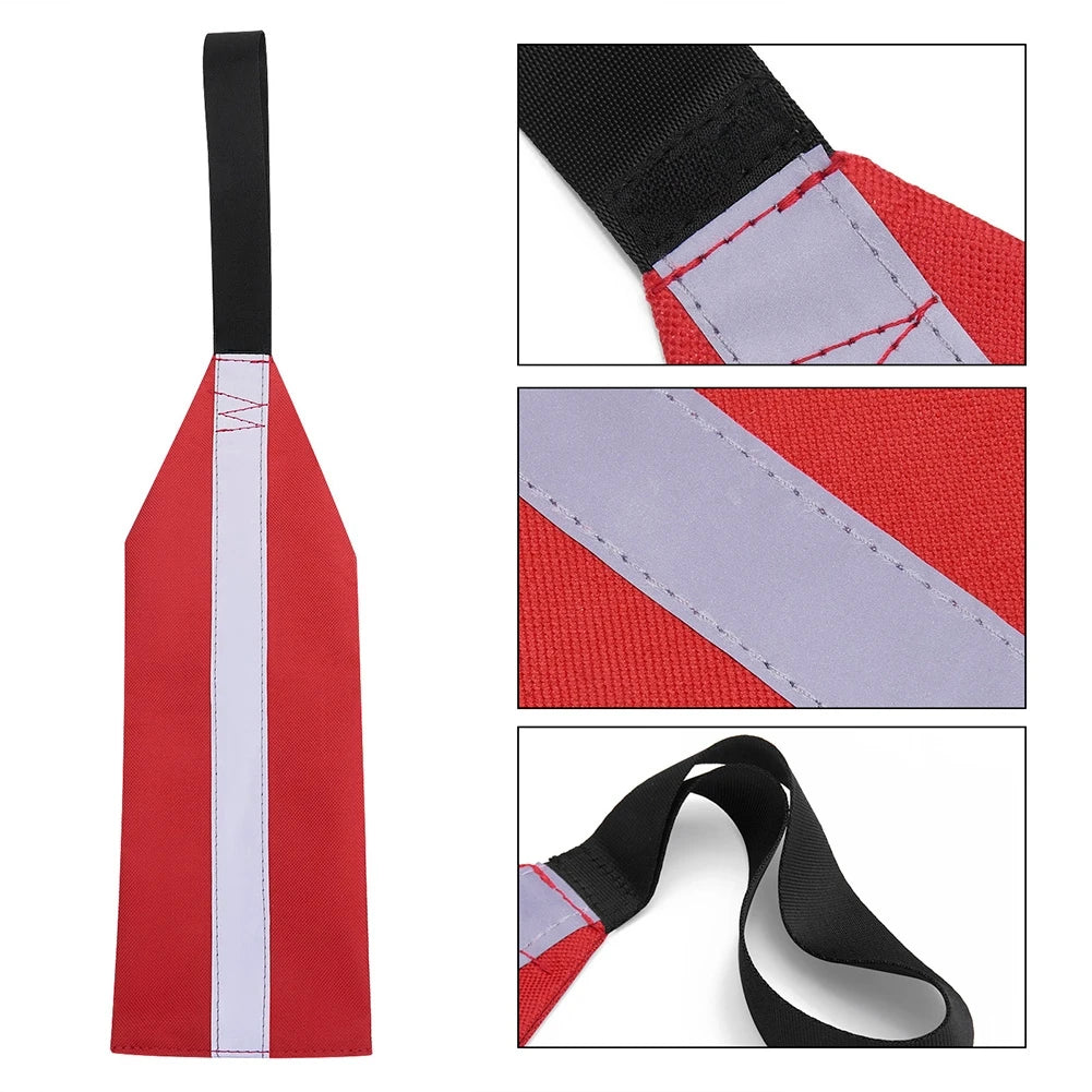 Kayak Safety Flag Oxford Cloth Outdoor Sign Flags Highly Visible Light with Reflective Strip Lanyard Canoe Boat Accessories