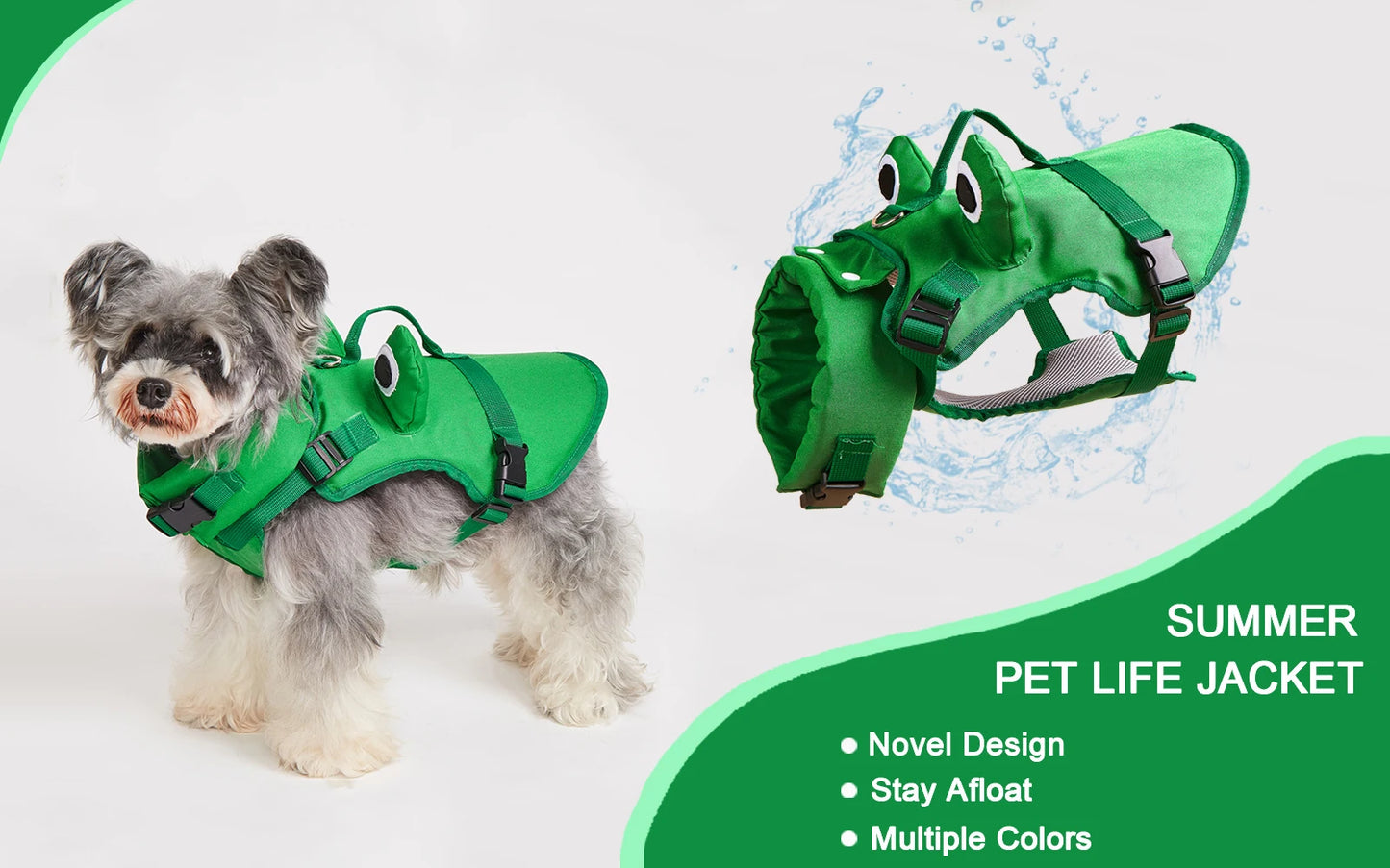 Dog Life Jacket Enhances Buoyancy Adjustable for Safe Fit to Pet Body Swimming Rowing Surfing Pet Flotation Vest