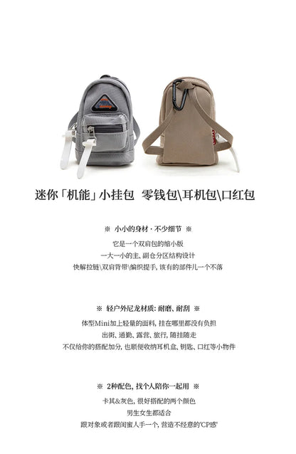 Maden-Women's Mountain Mini Functional Hanging Bag, Outdoor Crossbody Shoulder Bag, Small Waistpack, Key Earphone Card Bag