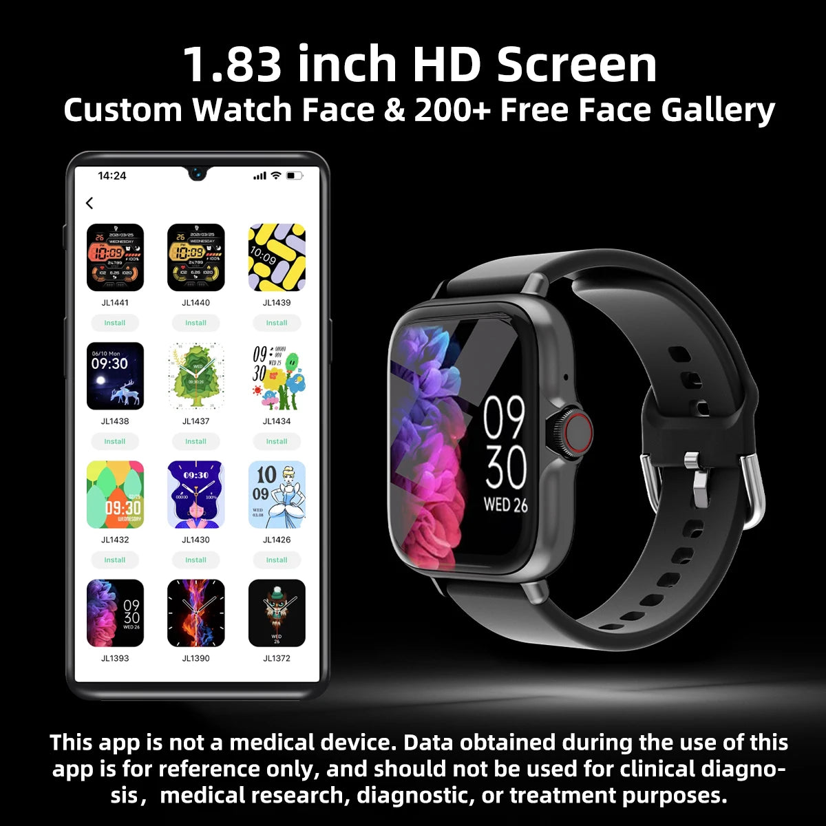 Outdoor Sports Smartwatch Wireless Calling Information Reminder Custom Wallpaper Men Women Multifunctional Smart Watches Music