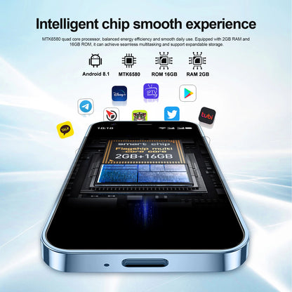 SERVO Mini Smartphone 3.0" Display 2GB+16GB 3G WCDMA Facial Recognition WiFi GPS Play Store Android Smart Phone Dual SIM Standby