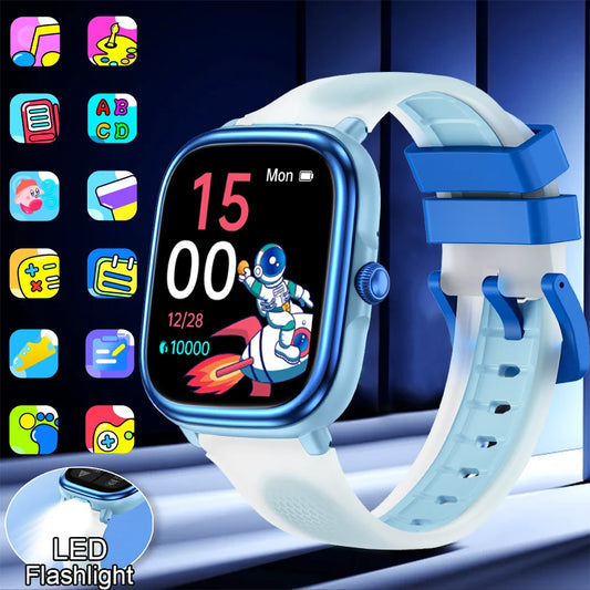 2026 New Kids Study Smart Watch Puzzle Game Sleep Monitor 1.83" Display Alarm Clock Flashlight Children Smartwatch Boy Girl Gift