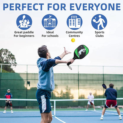 2-Pack Wooden Pickleball Paddles Set with Balls And Mesh Storage Bag Ideal for Beginners